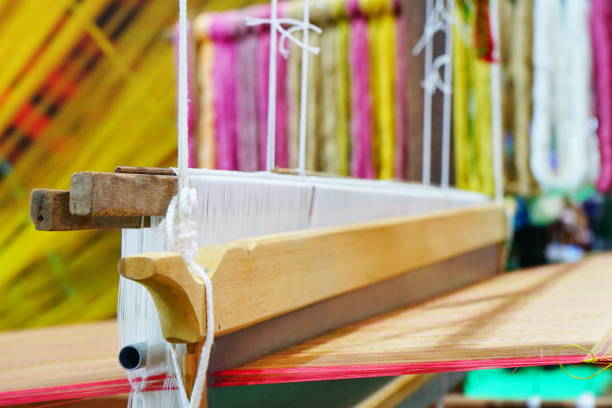 istock Traditional way at manual loom 1167211803