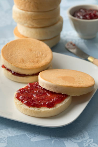 istock Dutch beschuitbollen with red strawberry jam 1167213122