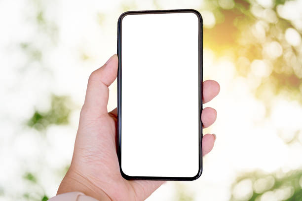 istock woman using Smartphone. Blank screen mobile phone for graphic display montage.networking service. 1167223129