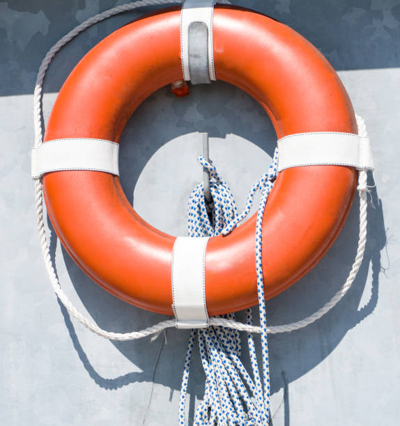 istock Red lifebuoy on a stand 1167223167