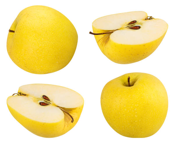 istock Yellow apple isolated on white background with clipping path 1167224651