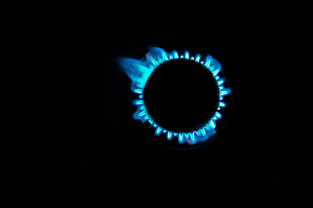 Gas burners stock photo