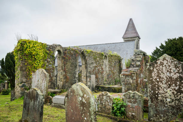 istock Old church ruins in an ancient cemetery 1167228833