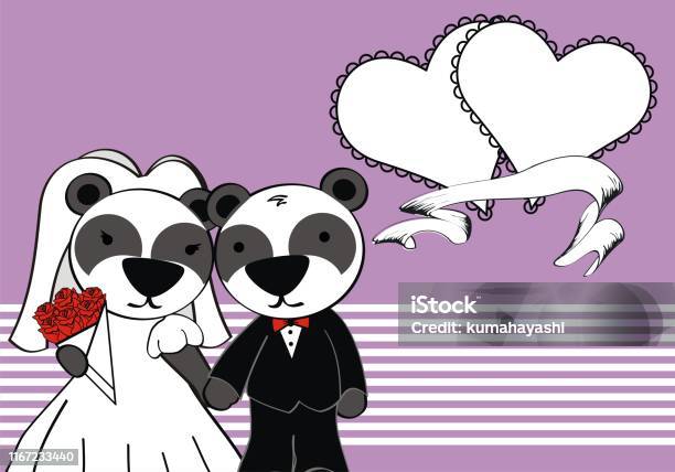 Ilustración de Encantador Kawaii Panda Osos Pareja Dibujos Animados Amor  Casado y más Vectores Libres de Derechos de Amor - iStock