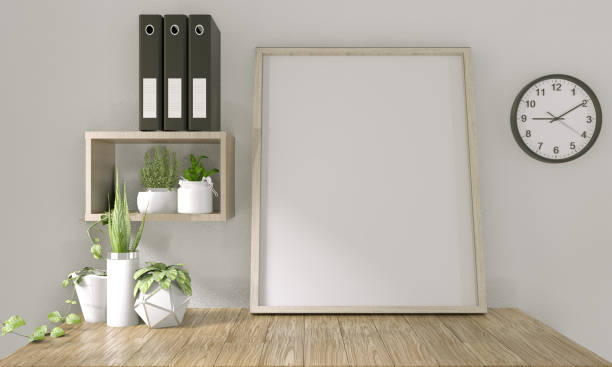 istock Mock up top table office with decoration on room mock up design.3D rendering 1167238157