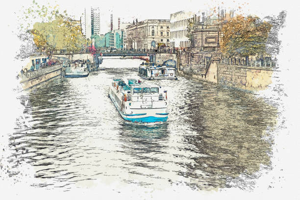 istock A boat floats on a river in Berlin. 1167238911