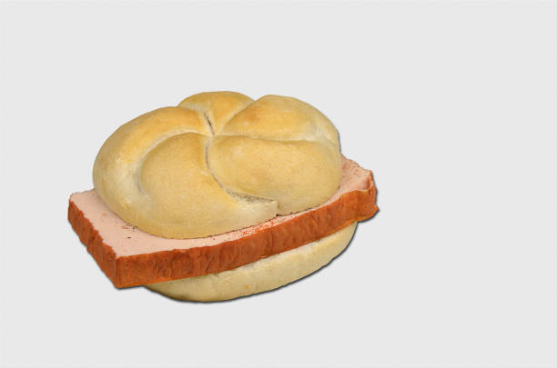 Bavarian Sandwich, isolated  on White stock photo