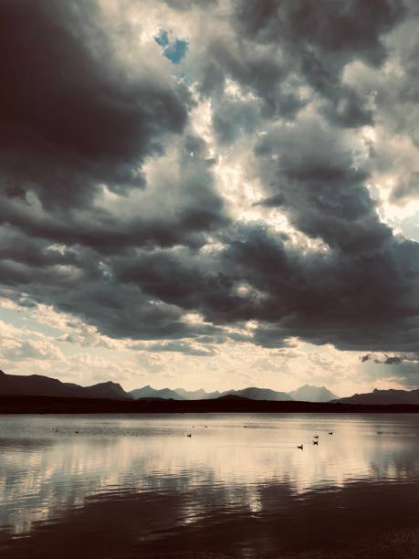 istock Dramatic sunset with sunbeams over the Rocky Mountains 1167250399
