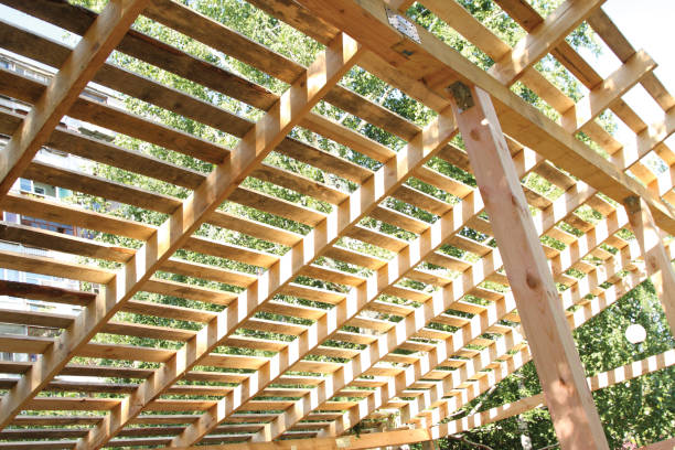 istock Wooden structure, roof for the future veranda. 1167252366