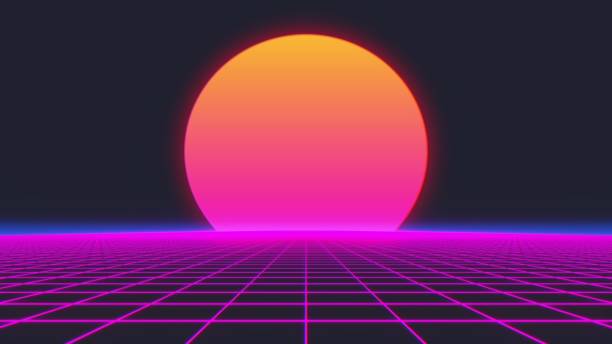 istock 80s Retro Futurism Background. 3d illustration 1167253240