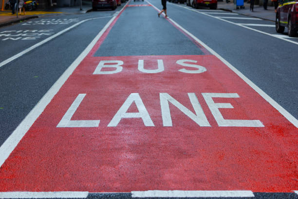 Bus lane road marking, Sidney, Australia