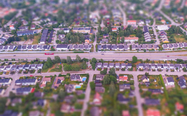 istock Tilt-shift. Idyllic villa area early morning 1167257742