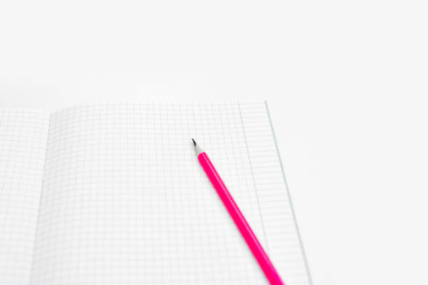 istock Blank notebook and pencils on white background. School supplies. White sketch book with colourful pencils. Note book and pencil 1167262504