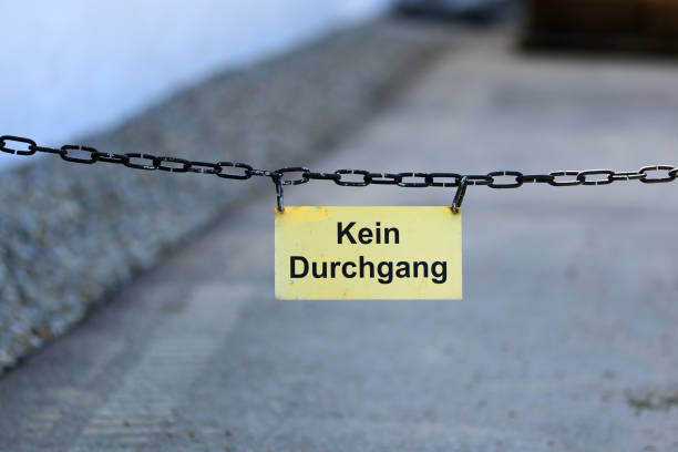 istock No passage - the plate is hanging on the chain 1167263486