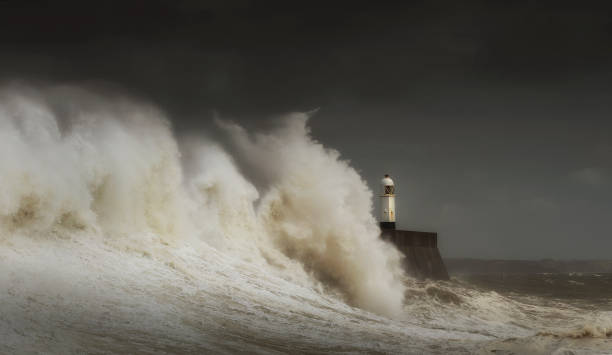 istock Crashing waves at Porthcawl 1167263747