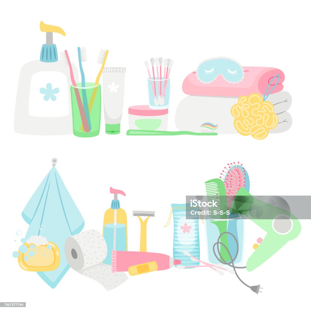 Ilustración de Conjunto De Vectores De Elementos De Higiene De Dibujos Animados Y Accesorios y más Vectores Libres de Derechos de Accesorio personal - iStock Ilustración de Conjunto De Vectores De Elementos De Higiene De Dibujos Animados Y Accesorios y más Vectores Libres de Derechos de Accesorio personal - iStock