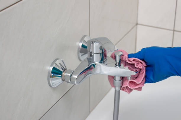 istock Plumbing fixtures cleaning process from limescale 1167278425
