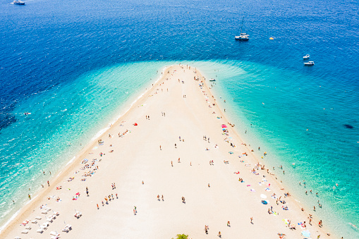 Aerial View of Zlatni Rat Beach, Bol, Croatia