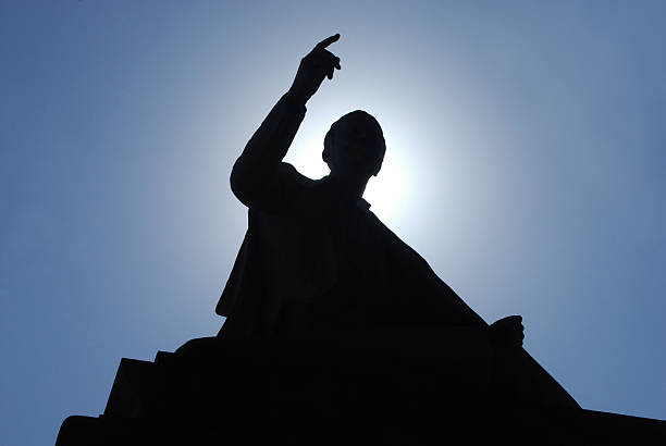 Important speech Silhouette of a speech. preacher stock pictures, royalty-free photos & images