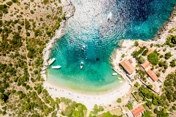 istock Top view of a Sandy Beach in Croatia 1167283410