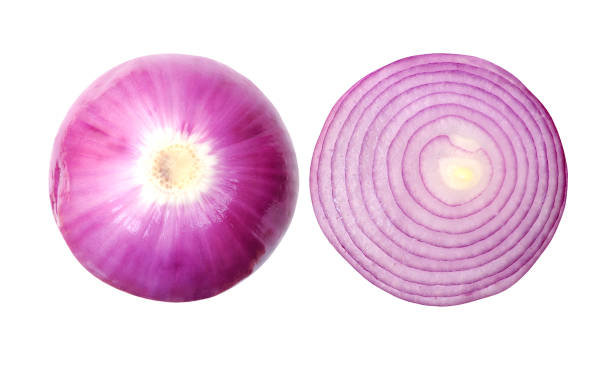 purple onion two haft of purple onion isolated on white onion layer stock pictures, royalty-free photos & images