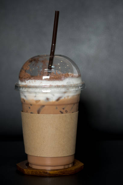 istock Iced coffee mocha with foam milk in takeaway cup 1167304356