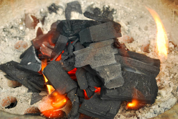istock Wood charcoal is heat energy. 1167308290