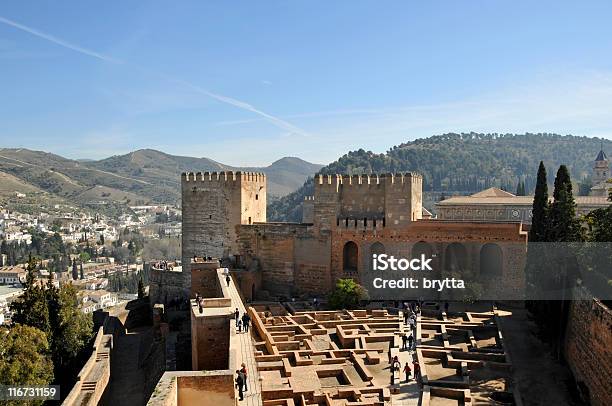 View On A Courtyard Of The Alcazabagranada Stock Photo - Download Image Now - Alcazaba Of Alhambra, Alhambra - Spain, Andalusia