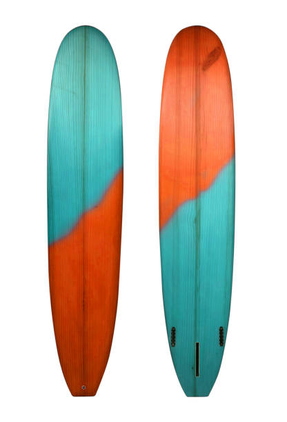 istock Retro wood longboard surfboard 1167315735