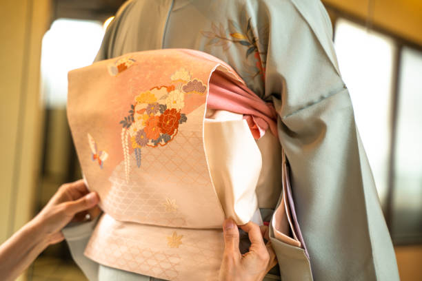 Kimono dressing stock photo