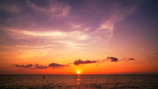 istock Beautiful light sunset or sunrise over sea scenery nature background 1167325673