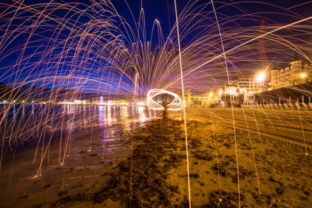 istock Donostia San Sebastian fire sparks night Basque Country 1167328875