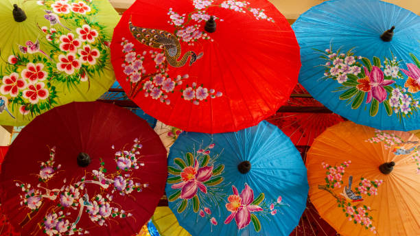 istock Colorful painted umbrellas from southeast Asia 1167338323