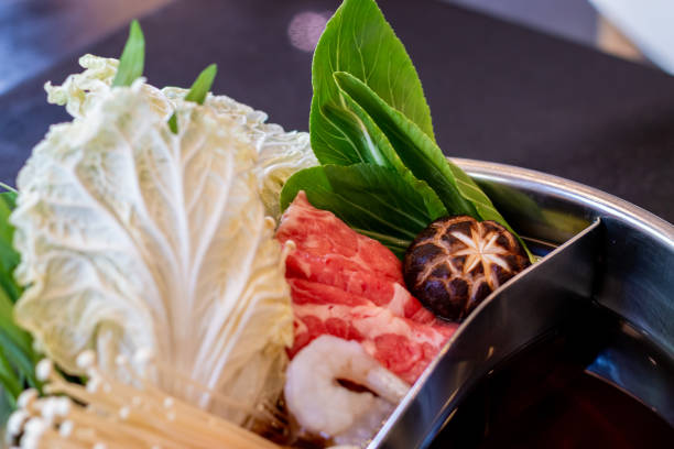 istock Sukiyaki in the marbled Japanese beef 1167342378