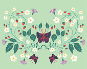 istock Hand Drawn Folk Art Floral 1167347015