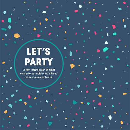 Modern design layout template for let's party cover design for web banner or print advertising with abstract background.