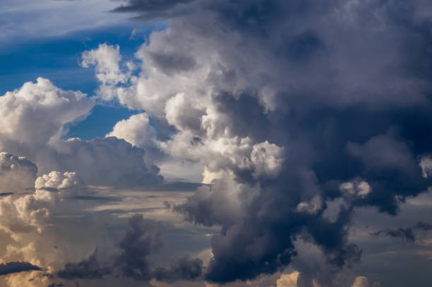 istock Beautiful stormy cumulus clouds in the sky, background. 1167352629