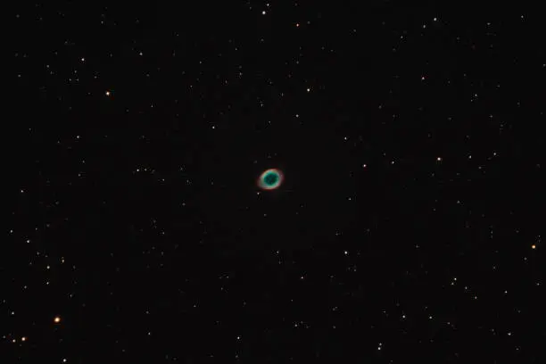 The Ring Nebula in the constellation Lyra photographed from Mannheim in Germany.