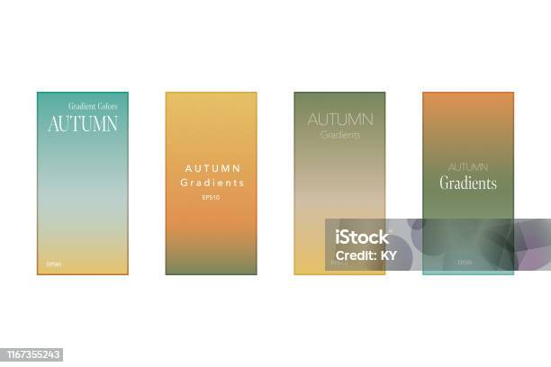 Fall Gradient Table Autumn Gradient Color Background Template Set Stock Illustration ...