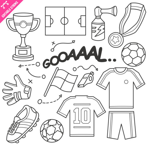 Ilustración de Soccer Relacionado Con Editable Stroke Doodle Vector  Illustration y más Vectores Libres de Derechos de Fútbol - iStock