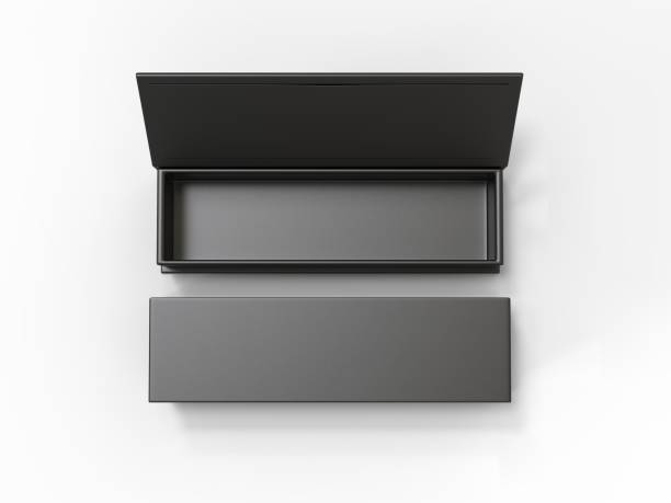 a caixa de livro dura em branco branca do cartão mock acima do molde, ilustração 3d. - fake jewelry - fotografias e filmes do acervo