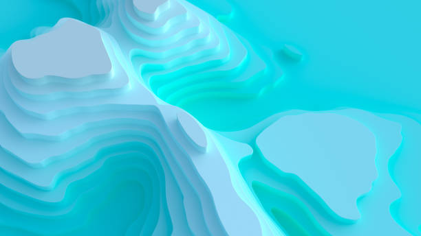 istock Illustration with Low poly 3D Landscape Island Paper cut Style_Bright Blue 1167356526