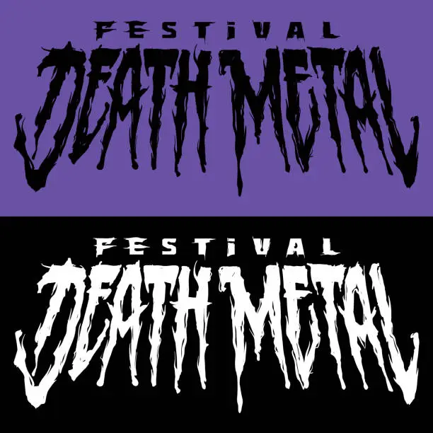 Vector illustration of Death metal festival lettering