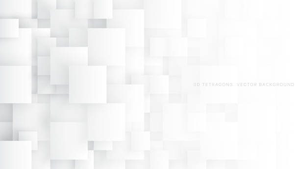 koncepcyjne wektor 3d tetragons abstrakcyjne tło - white abstract background stock illustrations