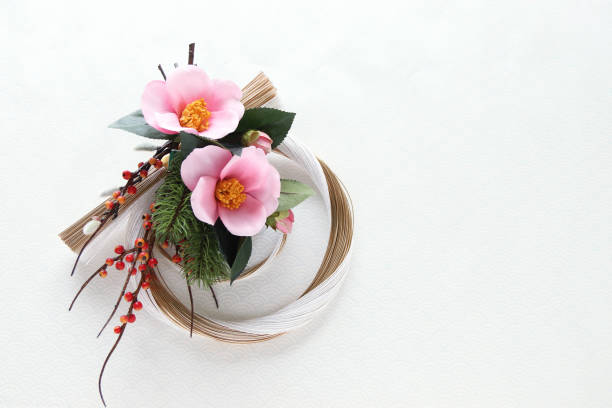 istock mizuhiki wreath and camellia 1167358739