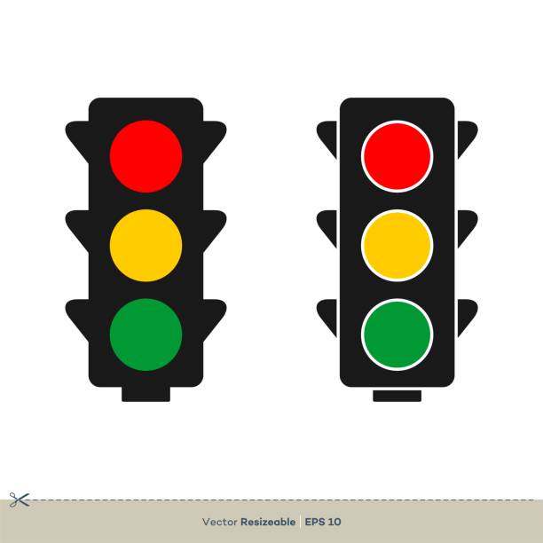 stockillustraties, clipart, cartoons en iconen met verkeerslicht vector sjabloon illustratie ontwerp. vector eps 10. - stoplicht