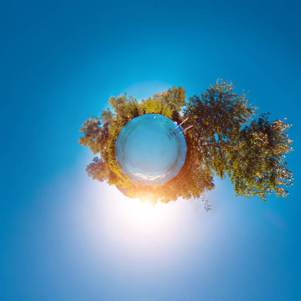 istock Home montage swimming pool little planet panoramic projection 1167362313
