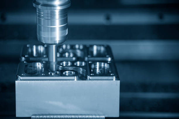 istock The CNC milling machine chamfer the mold part. 1167371923