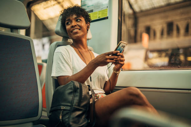 istock Pretty woman in train 1167375138