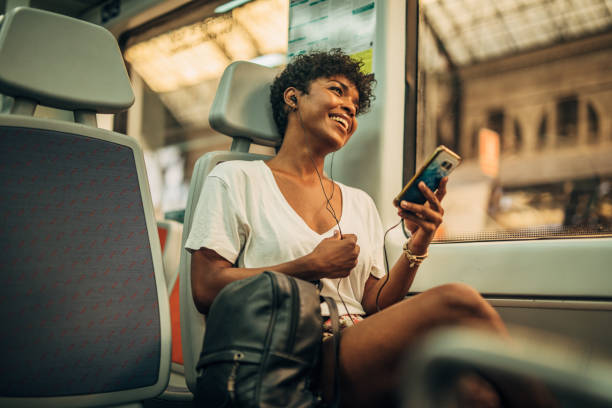 istock Pretty woman in train 1167375155